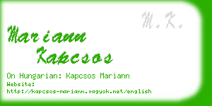 mariann kapcsos business card